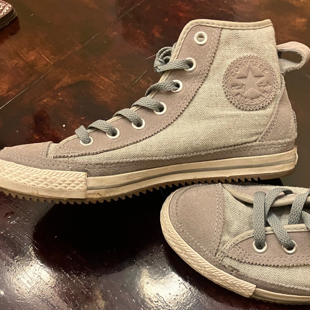 Converse High-Top Sneakers - Light Gray with fur lining